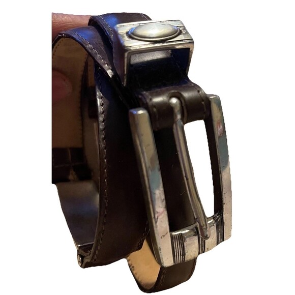 Vintage 90s Brighton Brown Belt Womens Silver Rectangular Concho Buckle Y2K SM main image 6